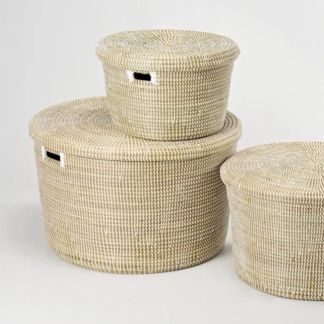 Artisanne Round Storage Baskets Natural Large Medium and Small